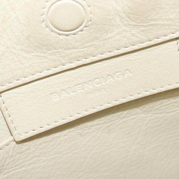BALENCIAGA Paper mini Hand Bag Leather 2way White Silver - Picture 8 of 16